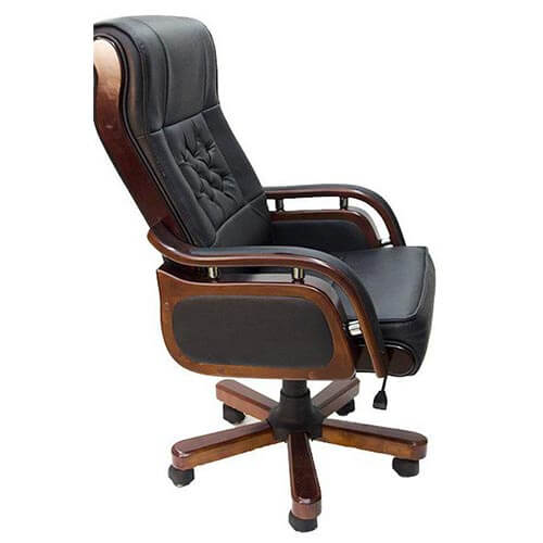 Ghế giám đốc tân cổ điển, lưng cao, phối da và gỗ sang trọng - GGDVP36