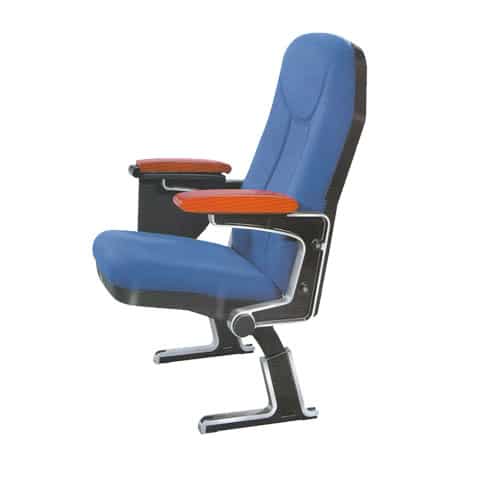 Ghế hội trường lưng cao bọc nỉ xanh, chân sắt cố định - GHTVP11