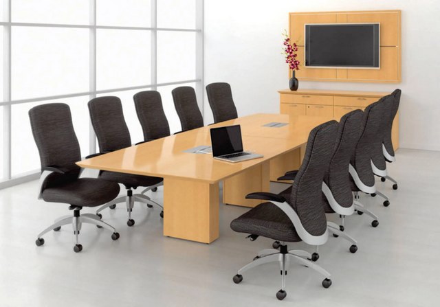 Tổng hợp mẫu bàn họp gỗ công nghiệp đẹp, giá tốt 2023 13 Ảnh 12: Bàn họp 10 người chế tác từ gỗ công nghiệp