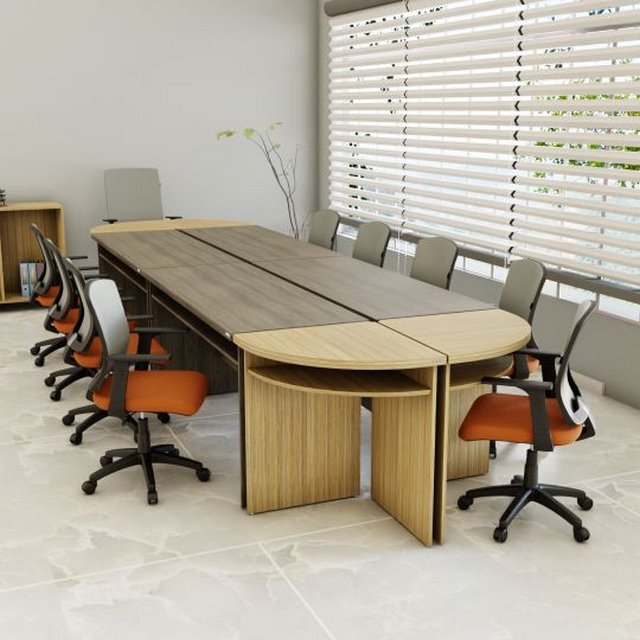 Tổng hợp mẫu bàn họp gỗ công nghiệp đẹp, giá tốt 2023 4 Ảnh 3: Bàn họp gỗ công nghiệp HPL