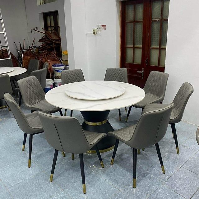 Bàn ăn thông minh là gì? Tổng hợp mẫu bàn thông minh gấp gọn đẹp 5 Ảnh 4: Bàn ăn tròn thiết kế tâm xoay tiện lợi