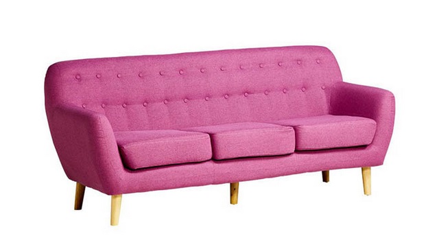 Ảnh 6: Sofa 3 chỗ bọc nỉ màu hồng 
