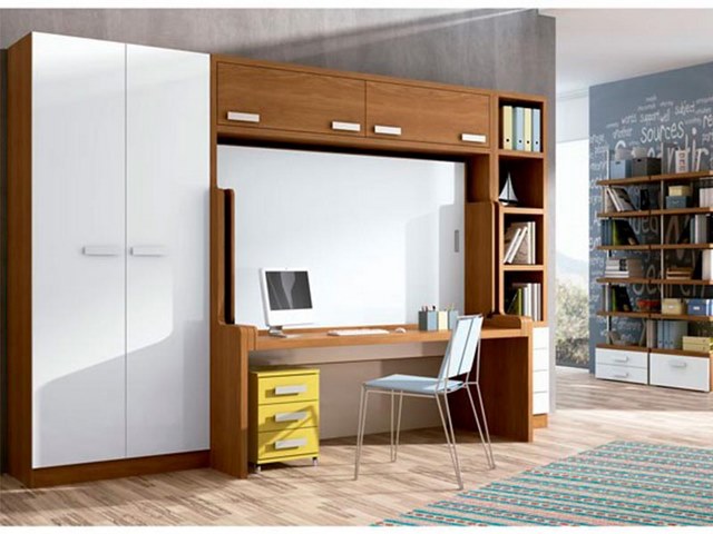 Tổng Hợp 135+ Mẫu Tủ Quần Áo Thông Minh Đa Năng Giá Rẻ 2023 7 Ảnh 6: Tủ quần áo bố trí bàn làm việc kèm theo