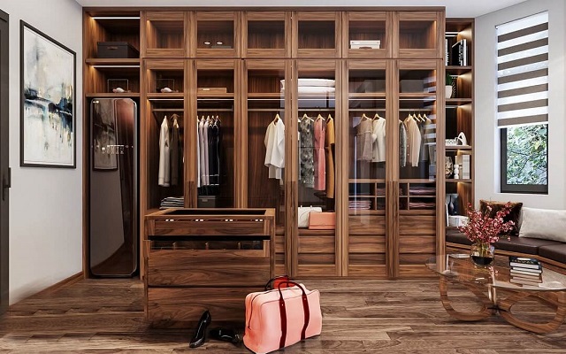 Top 66+ Mẫu Tủ Quần Áo Âm Tường Đẹp Nhất Năm 2023 4 Tủ quần áo âm tường gỗ tự nhiên sang trọng, quý phái