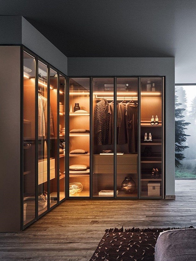 Top 66+ Mẫu Tủ Quần Áo Âm Tường Đẹp Nhất Năm 2023 6 Tủ quần áo nhôm kính âm tường trang trí đèn lung linh