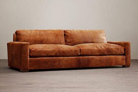 Sofa Da Lộn Màu Nâu Cafe Sang Trọng – SDVP04