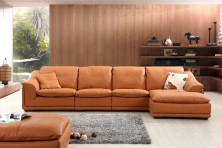 Sofa Góc Trái Bọc Da Bò Mỹ – SGVP18