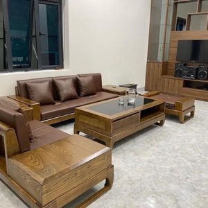 sofa gỗ sồi nga