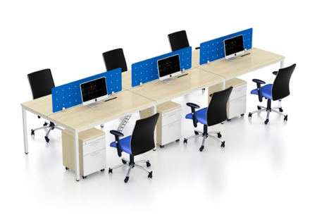 Module Bàn Làm Việc 6 Người Vách Ngăn Sắt – CBLVVP09