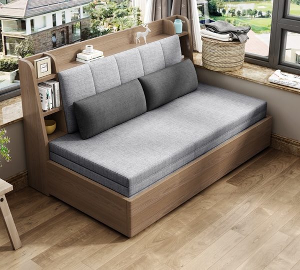 Mẫu sofa giường được thiết kế với gam màu nâu và xám theo phong cách hiện đại - SGNVP14
