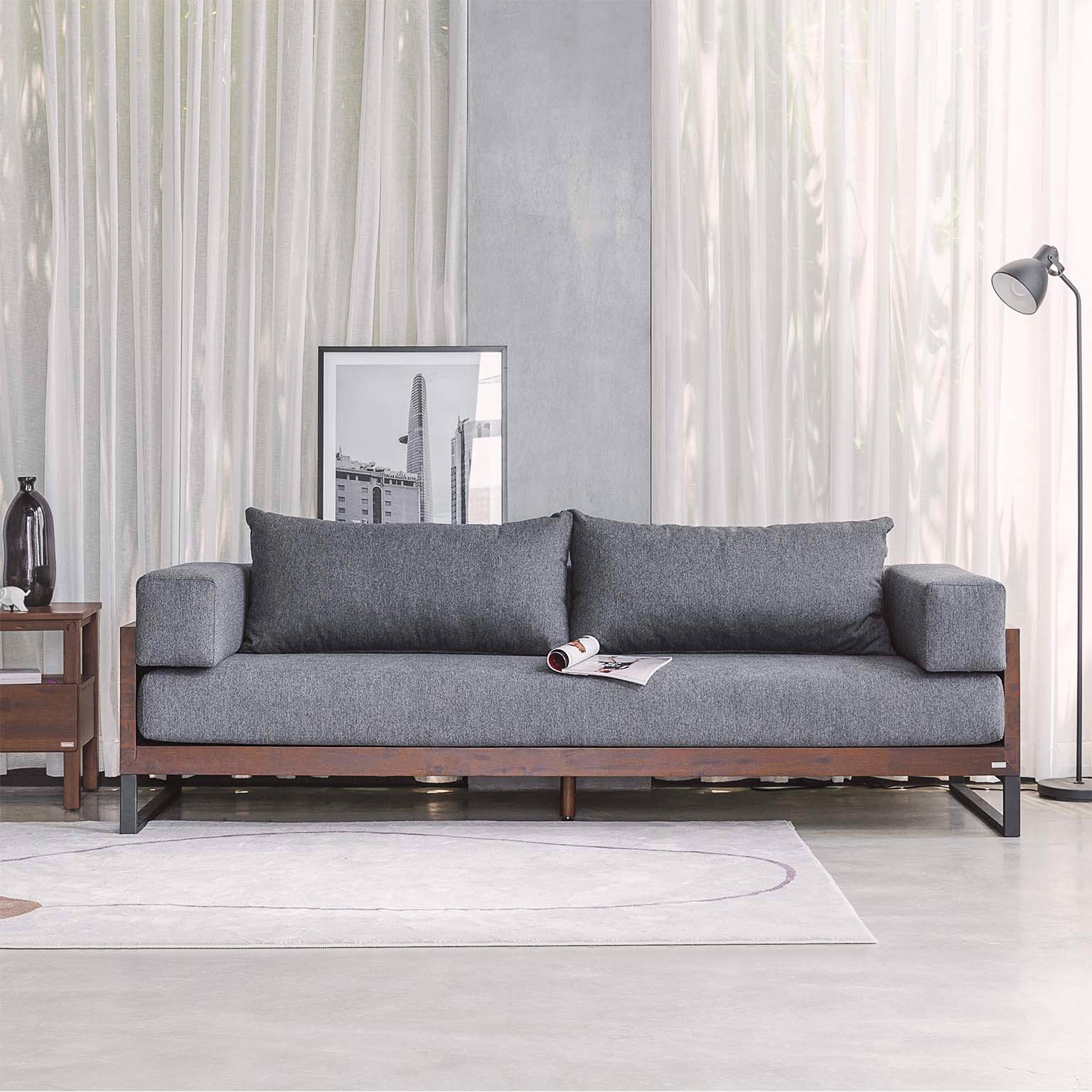 Sofa văng được là từ chất liệu gỗ tràm phủ sơn Pu - SPGVP01