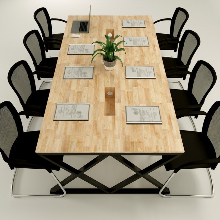 Bàn họp với phần mặt bàn được làm từ gỗ công nghiệp HDF cao cấp - BHVP37