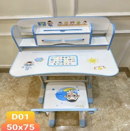 Bàn học cho bé mầm non, in hình hoạt hình dễ thương, kèm ngăn kéo tiện lợi - BGHSVP06