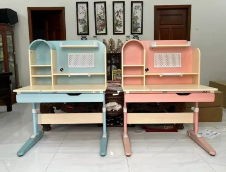 Bàn học thông minh nâng hạ chiều cao, kèm kệ sách - BGHSVP09