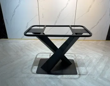 Bàn ăn chân chữ X độc đáo khung thép sơn tĩnh điện - BAVP02