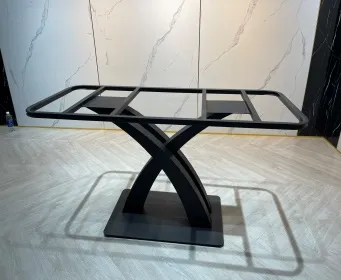 Chân bàn chữ X nghệ thuật, chất liệu sắt nguyên khối, bền chắc cho bàn ăn - BAVP17