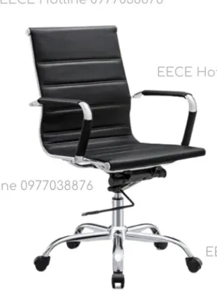 Ghế làm việc lưng trung da PU, ngả nhẹ thư giãn, tay vịn inox tinh tế - GXVP34