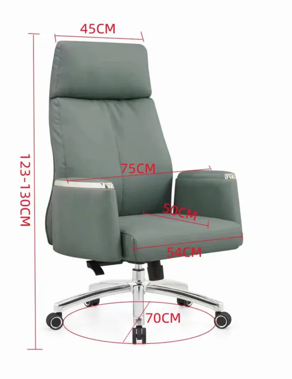 Ghế xoay điều hành bọc da lưng cao, kích thước lớn, chân xoay chắc chắn - GXVP10