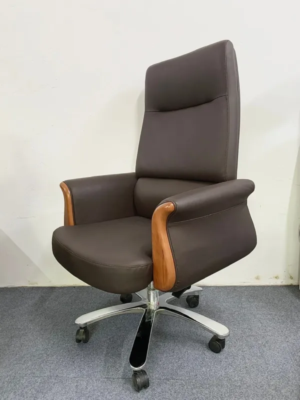 Ghế xoay giám đốc lưng cao bọc da tay kiểu dáng mềm mại sang trọng - GGDVP30