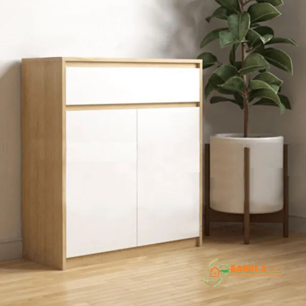 Tủ giày gỗ công nghiệp MFC 2 ngăn lớn tối giản, thiết kế hiện đại - TGVP37