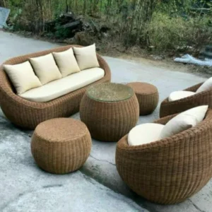 Bàn Ghế Cafe Đan Sợi Nhựa Nguyên Chất – BGCVP12