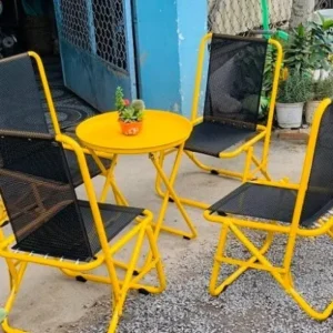 Bàn Ghế Cafe Khung Sắt Xếp Gọn – BGCVP04