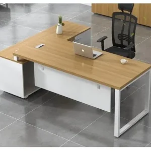 Bàn Giám Đốc Hiện Đại Chân Sắt Liền Tủ Phụ 1m6  – BGDVP57