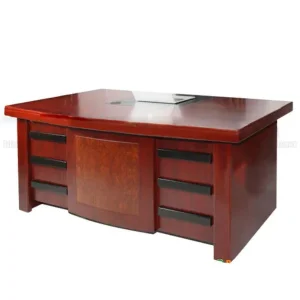 Bàn Giám Đốc Yếm Khối Vuông 3 Sọc Đen 1m6 - BGDVP04