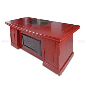 Bàn Giám Đốc Yếm Hoa Văn Đen 1m6 - BGDVP07