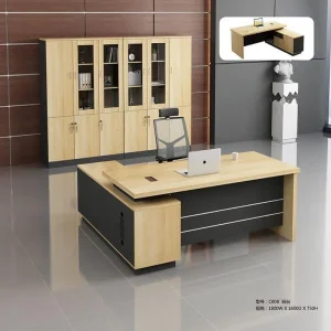 Bàn Giám Đốc Hiện Đại Yếm Gỗ 2 Sọc Trắng - BGDVP54