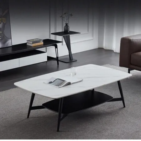 Bàn sofa 2 tầng chân thép sơn tĩnh điện - BTVP47