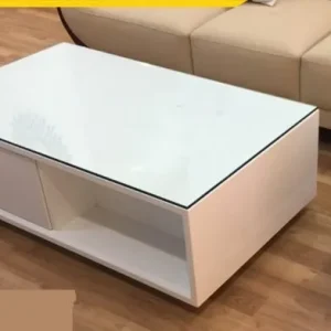 Bàn sofa trắng mặt kính sang trọng - BTVP41