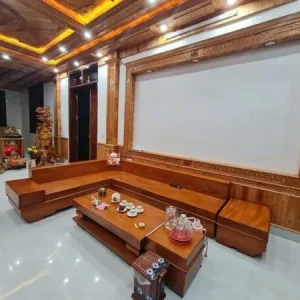 Bộ Sofa Góc Đặt Phải Gỗ Đỏ - SGCVP02