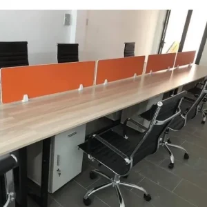 Cụm Bàn Làm Việc 10 Người 6m Vách Ngăn Nhựa - CBLVVP07