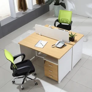Cụm Bàn Làm Việc 2 Người 1m2 Vách Ngăn Gỗ - CBLVVP08