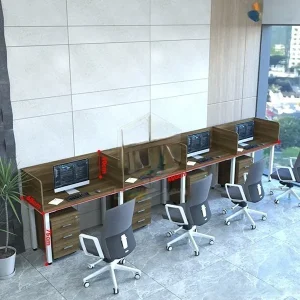 Cụm Bàn Làm Việc 4 Người 4m8 Vách Ngăn Gỗ - CBLVVP05