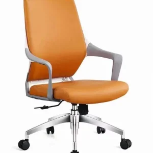 Ghế văn phòng lưng liền, đệm da cam, chân xoay chắc chắn - GXVP03