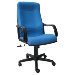 Ghế xoay bọc nỉ xanh dương, lưng trung, tay nhựa - GXVP18