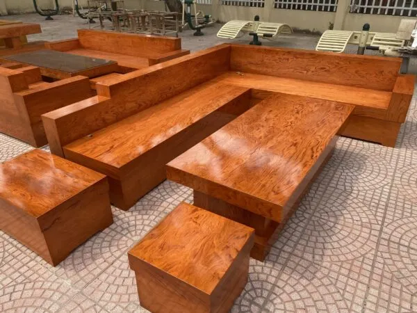 Sofa Chữ L Đặt Góc Trái Gỗ Hương Đá - SGCVP03