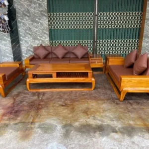 Sofa Gỗ Hương Đỏ cao cấp 2m4 - SFGVP06