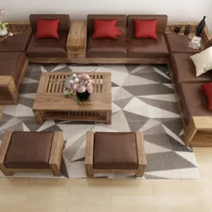 Sofa Gỗ Góc Chữ U bọc nỉ - SFGVP13