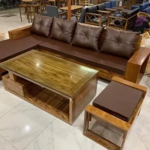 Sofa Góc Chữ L Gỗ Hương Xám - SFGVP05