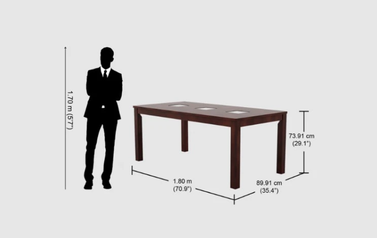 Bàn ăn trong gia đình thường chỉ cao từ 70cm đến 76 cm Bàn ăn trong gia đình thường chỉ cao từ 70cm đến 76 cm