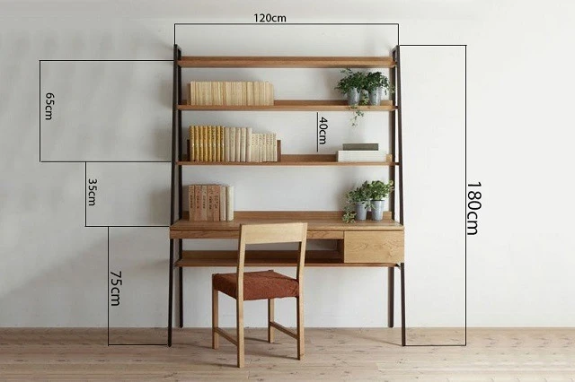 Bàn làm việc kết hợp kệ sách