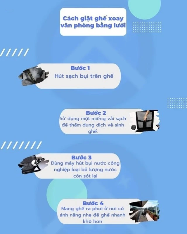 Các bước vệ sinh ghế văn phòng bằng lưới Các bước vệ sinh ghế văn phòng bằng lưới