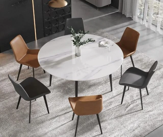 Mẫu toàn ăn tròn với mặt bàn chế tác từ đá Mẫu toàn ăn tròn với mặt bàn chế tác từ đá