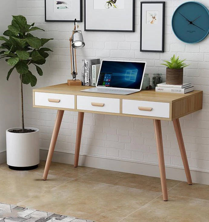 Bàn làm việc bằng gỗ MFC chân trụ tròn Bàn làm việc bằng gỗ MFC chân trụ tròn