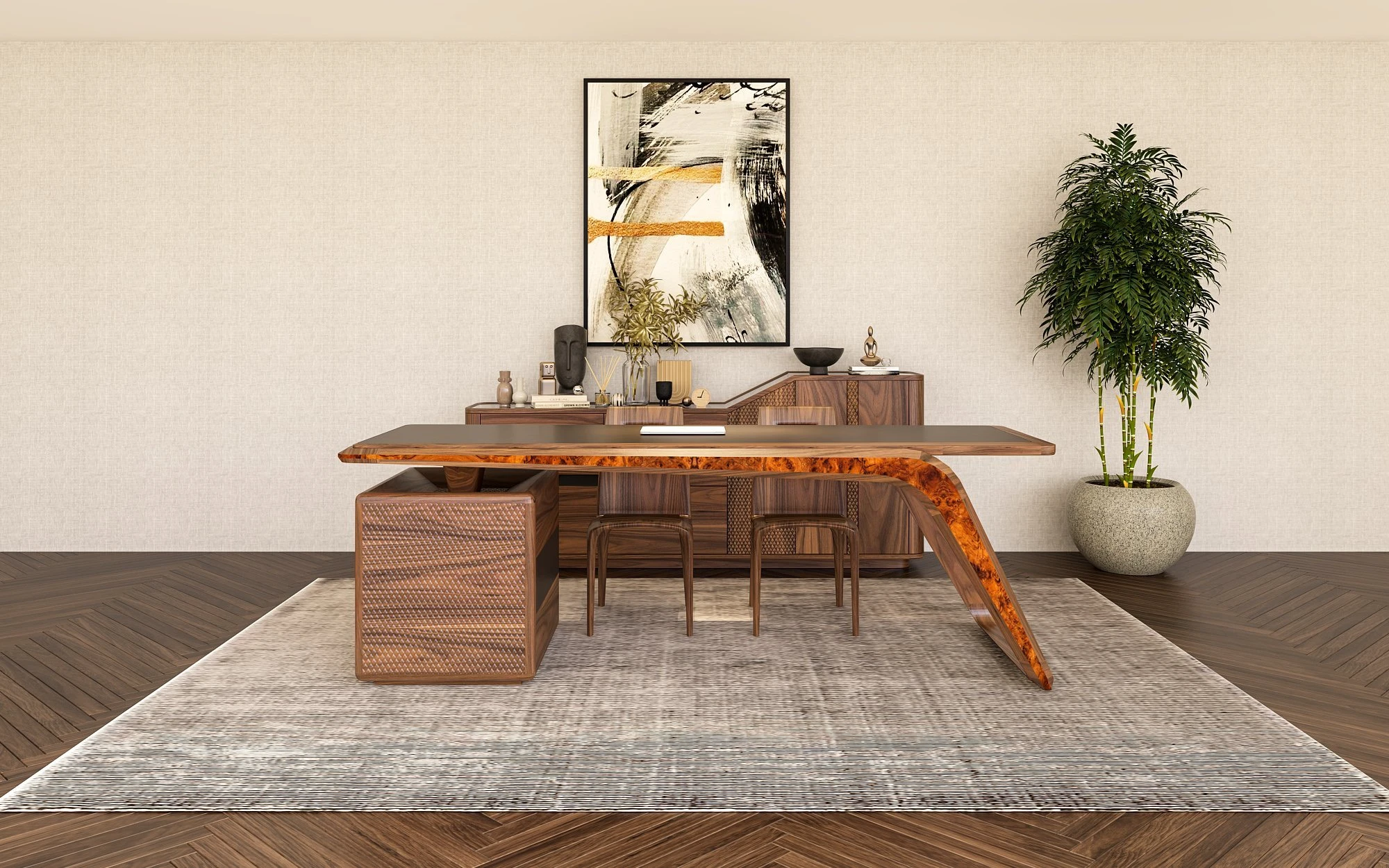 Bàn làm việc chất liệu gỗ óc chó - BLVGVP36 Bàn làm việc chất liệu gỗ óc chó - BLVGVP36